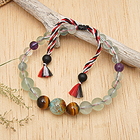 Multi-gemstone beaded bracelet, 'Times of Confidence' - Inspirational Multi-Gemstone Beaded Bracelet Crafted in Bali