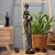Resin sculpture, 'Glorious Dame' - Folk Art Golden and Black Resin Sculpture of Javanese Woman