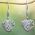 Sterling silver dangle earrings, 'Desire of Bali' - Polished and Oxidized Heart Sterling Silver Dangle Earrings