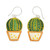 Hand-painted dangle earrings, 'Classic Cactus' - Warm-Toned Naïf Cactus-Themed Hand-Painted Dangle Earrings