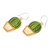 Hand-painted dangle earrings, 'Classic Cactus' - Warm-Toned Naïf Cactus-Themed Hand-Painted Dangle Earrings