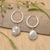 Cultured pearl hoop earrings, 'Ocean Coins' - Cultured Pearl and Polished Sterling Silver Hoop Earrings