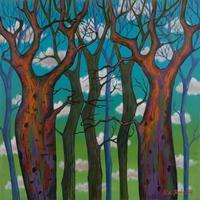 'Beauty of Randu Forest' - Signed Unstretched Forest-Themed Acrylic Painting from Java