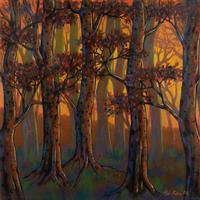 'Beauty of Sonokeling Forest' - Evening Forest-Scape Painting Made of Acrylic on Canvas