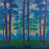 'What You Give You Will Receive' - Nature-Themed Signed Impressionist Acrylic Forest Painting