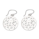 Sterling silver dangle earrings, 'Bubble Grace' - Bubble-Patterned Classic Sterling Silver Dangle Earrings