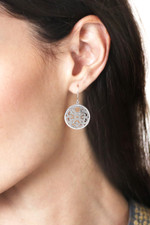 Sterling silver dangle earrings, 'Bubble Grace' - Bubble-Patterned Classic Sterling Silver Dangle Earrings