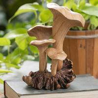 Wood sculpture, 'Exquisite Mushrooms' - Nature-Inspired Mushroom-Shaped Wood Sculpture from Bali