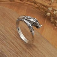 Sterling silver band ring, 'Serpentine Cunning' - Snake-Themed Sterling Silver Band Ring Handcrafted in Bali