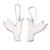 Hand-painted dangle earrings, 'Magical Feathers' - Hand-Painted Hummingbird Dangle Earrings in Teal and Purple