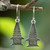 Sterling silver dangle earrings, 'Pelinggih' - Silver Dangle Earrings Inspired by Balinese Pelinggih Altars