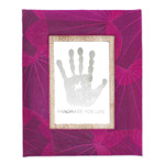 Natural fiber photo frame, 'Autumn Spirit in Pink' (3x5) - 3x5 Natural Fiber Photo Frame in Pink from Indonesia