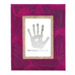 Natural fiber photo frame, 'Autumn Spirit in Pink' (4x6) - 4x6 Natural Fiber Photo Frame in Pink from Indonesia