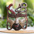 Wood mask, 'Classic Woman' - Hand-Drawn Batik-Patterned Pule Wood Mask Crafted in Java