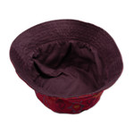 Ikat bucket hat, 'Cerise Denpasar' - Ikat-Patterned Cerise 100% Cotton Bucket Hat Made in Bali