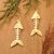 Gold-plated dangle earrings, 'Golden Omens' - Polished 18k Gold-Plated Brass Fish Skeleton Dangle Earrings