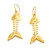 Gold-plated dangle earrings, 'Golden Omens' - Polished 18k Gold-Plated Brass Fish Skeleton Dangle Earrings