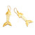 Gold-plated dangle earrings, 'Golden Omens' - Polished 18k Gold-Plated Brass Fish Skeleton Dangle Earrings