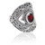 Garnet cocktail ring, 'Eye for Passion' - Balinese-Made Folk Art One-Carat Oval Garnet Cocktail Ring