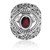 Garnet cocktail ring, 'Eye for Passion' - Balinese-Made Folk Art One-Carat Oval Garnet Cocktail Ring