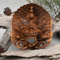 Wood mask, 'The Sacred Rangda' - Balinese-Crafted Folk Art-Themed Acacia Wood Rangda Mask