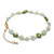 Pulsera con cuentas de cristal con detalles dorados - Pulsera con cuentas de cristal con detalles en oro de 18 k en verde y aguamarina