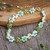 Pulsera con cuentas de cristal con detalles dorados - Pulsera con cuentas de cristal con detalles en oro de 18 k en verde y aguamarina
