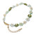 Pulsera con cuentas de cristal con detalles dorados - Pulsera con cuentas de cristal con detalles en oro de 18 k en verde y aguamarina
