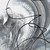 'Monochrome Aura' - Modern Blue and White Acrylic Painting of Abstract Koi Fish