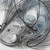 'Monochrome Aura' - Modern Blue and White Acrylic Painting of Abstract Koi Fish