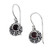 Garnet dangle earrings, 'Passionate Frangipani' - Frangipani-Themed Dangle Earrings with Faceted Garnet Gems