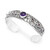 Amethyst and garnet cuff bracelet, 'Dragonfly Arcadia' - Folk Art-Themed Amethyst and Garnet Dragonfly Cuff Bracelet (image 2b) thumbail