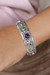Amethyst and garnet cuff bracelet, 'Dragonfly Arcadia' - Folk Art-Themed Amethyst and Garnet Dragonfly Cuff Bracelet (image 2j) thumbail