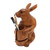 Wood pen holder, 'Single Bunny' - Handcrafted Bunny-Themed Suar Wood Pen Holder Made in Bali thumbail