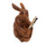 Wood pen holder, 'Single Bunny' - Handcrafted Bunny-Themed Suar Wood Pen Holder Made in Bali (image 2c) thumbail