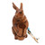 Wood pen holder, 'Single Bunny' - Handcrafted Bunny-Themed Suar Wood Pen Holder Made in Bali (image 2d) thumbail