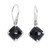 Onyx dangle earrings, 'Mystery of Buddha' - Balinese-Inspired 10-Carat Faceted Onyx Dangle Earrings