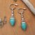 Sterling silver dangle earrings, 'Temple Waters' - Reconstituted Turquoise Lantern Earrings Handcrafted in Bali