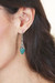 Sterling silver dangle earrings, 'Temple Waters' - Reconstituted Turquoise Lantern Earrings Handcrafted in Bali