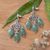 Chalcedony chandelier earrings, 'Harmonious Party' - Classic Checkerboard Chalcedony Stone Chandelier Earrings (image 2b) thumbail