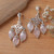 Rose quartz chandelier earrings, 'Gracious Party' - High-Polished Chandelier Earrings with Rose Quartz Jewels