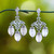 Rose quartz chandelier earrings, 'Gracious Party' - High-Polished Chandelier Earrings with Rose Quartz Jewels