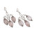 Rose quartz chandelier earrings, 'Gracious Party' - High-Polished Chandelier Earrings with Rose Quartz Jewels