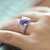 Amethyst solitaire ring, 'Unique Purple' - Polished and Oxidized 5-Carat Amethyst Prong Solitaire Ring (image 2j) thumbail