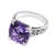 Amethyst solitaire ring, 'Unique Purple' - Polished and Oxidized 5-Carat Amethyst Prong Solitaire Ring (image 2e) thumbail