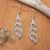 Sterling silver dangle earrings, 'Twist of Life' - Traditional Balinese Polished and Oxidized Dangle Earrings (image 2b) thumbail