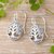 Sterling silver dangle earrings, 'Memory of Nature' - Tree of Life-Themed Oval Sterling Silver Dangle Earrings (image 2b) thumbail