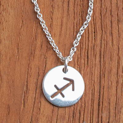Sterling silver pendant necklace, 'Wish Arrow' - High-Polished Sterling Silver Arrow-Themed Pendant Necklace