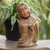 Wood sculpture, 'Spread the Love' - Hand-Carved Wood Sculpture Inspired by The Laughing Buddha (image 2) thumbail