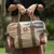Leather-accented natural fiber shoulder bag, 'Effortless Chic' - Leather-Accented Green Natural Fiber Shoulder Bag from Java